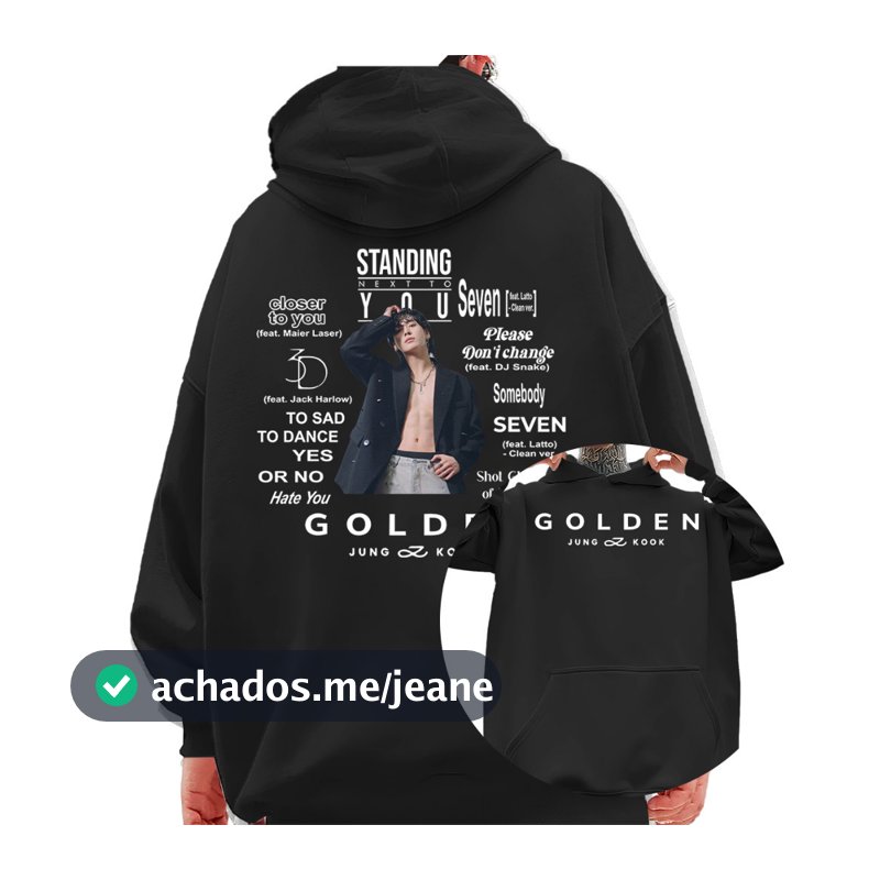 Moletom Canguru Jeon Jungkook Musicas Album Golden Promoção Envio Rápido