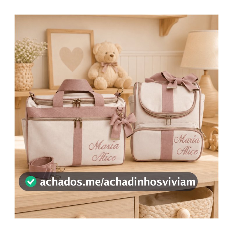 Bolsa Maternidade Personalizada de Luxo Kit Mala Baú Mochila Grande Emily baby