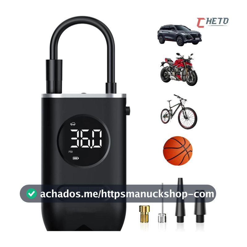 Mini Compressor de Ar Portatil Recarregavél Digital USB Calibrador Pneu Envio Imediato