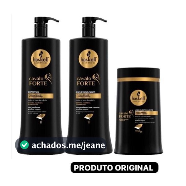 Shampoo, Condicionador 1L e Máscara Hidratação e Fortalecimento CF - Haskell
