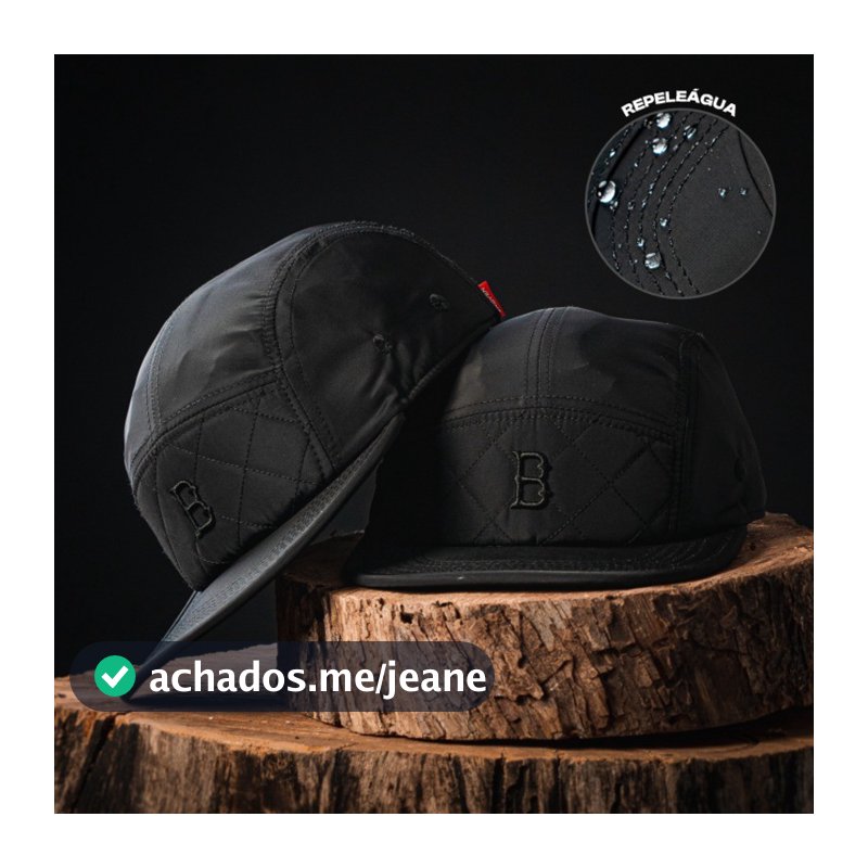 Boné 5 Five panel Aba reta Urban Basic Braven Tecido importado Street Hat Original Repelente Água