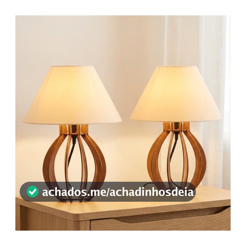 Kit 2 unidades Abajur La Finesse Cupula - Luminária Para Decoração Quarto e Sala