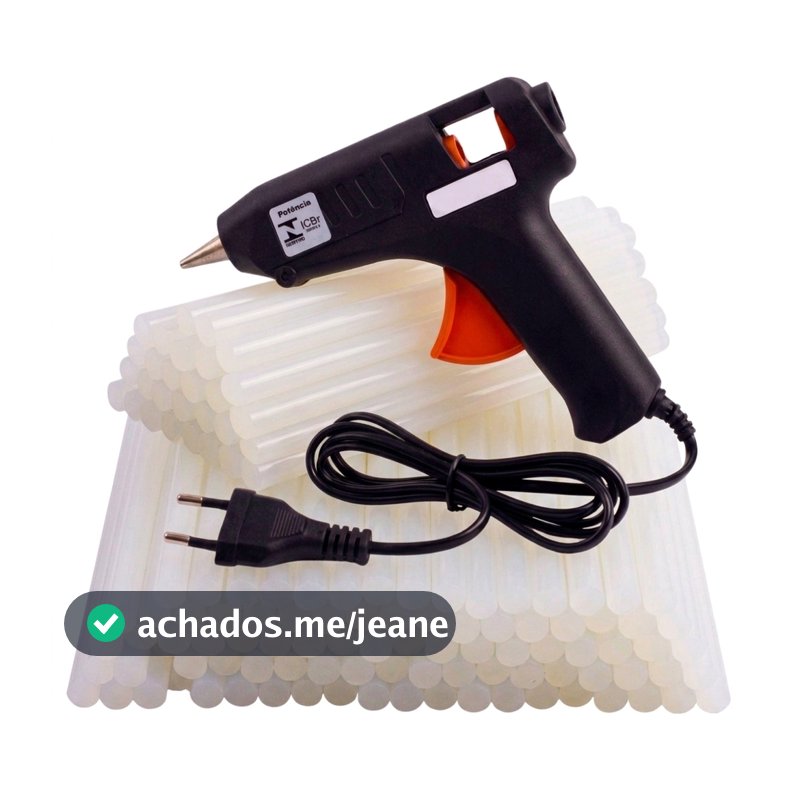 Pistola Bivolt Cola Quente 110V 220V Profissional Revólver Artesanato Escolar Escritório Multiuso