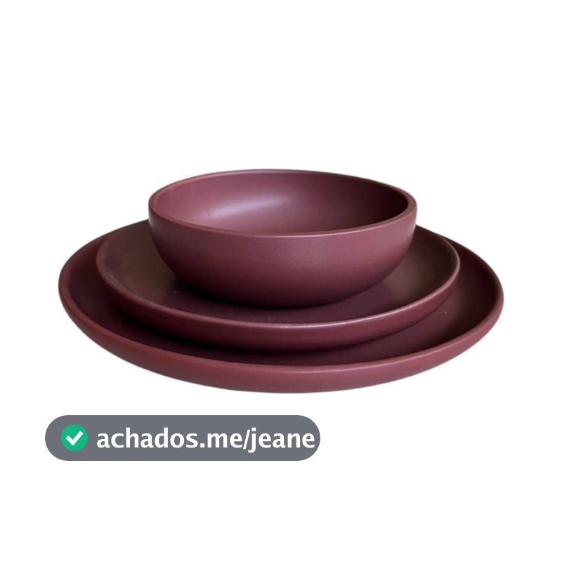 Aparelho de Jantar Marsala Fosco Rústico Cerâmica 12-18 Peças