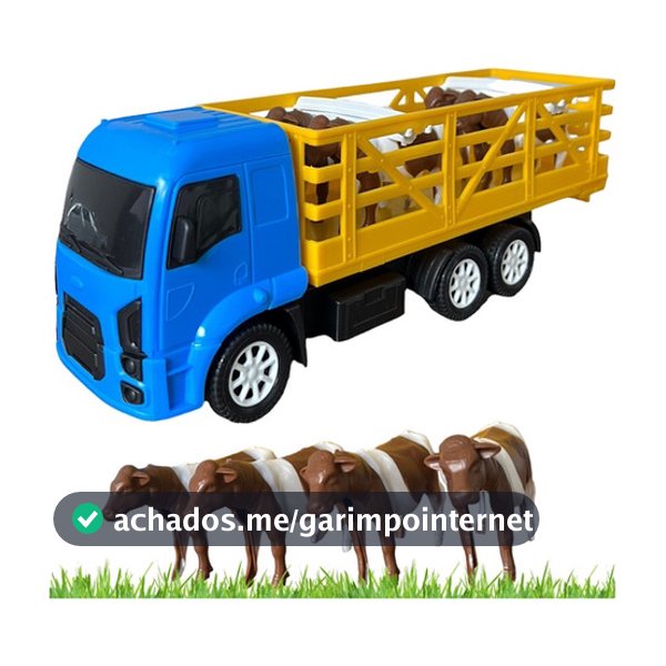 Kit Brinquedo Caminhão Carreta Grande Com 4 Bois Presente Infantil Menino Fazendinha Infantil Bebê