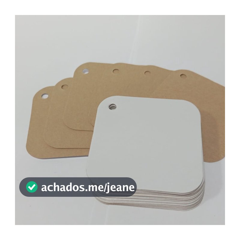 100 unid  Tag Quadrado Etiqueta de Preço de Roupa Presente Casamento  Branco Dupla Face Branco e Kraft