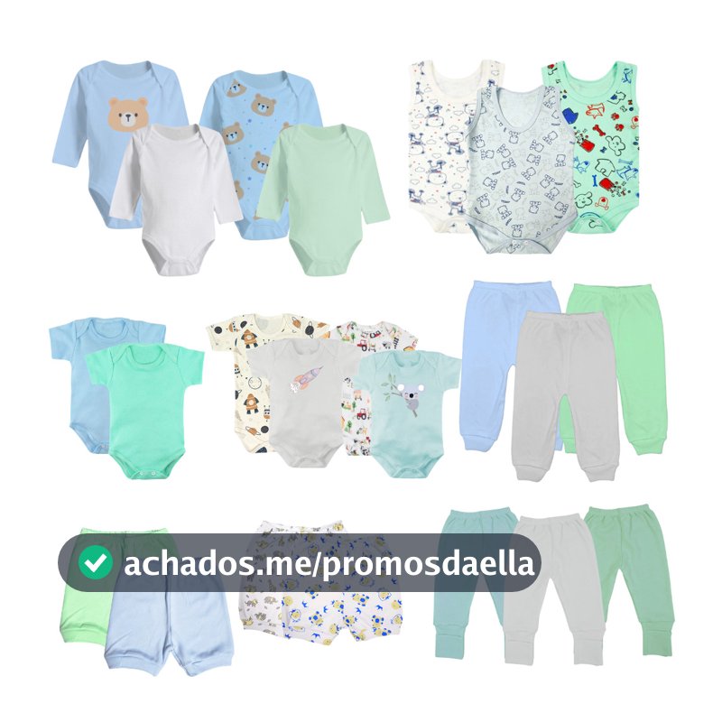 Kit 23 Pçs Enxoval Roupa Bebê Meia Estação Menino Menina