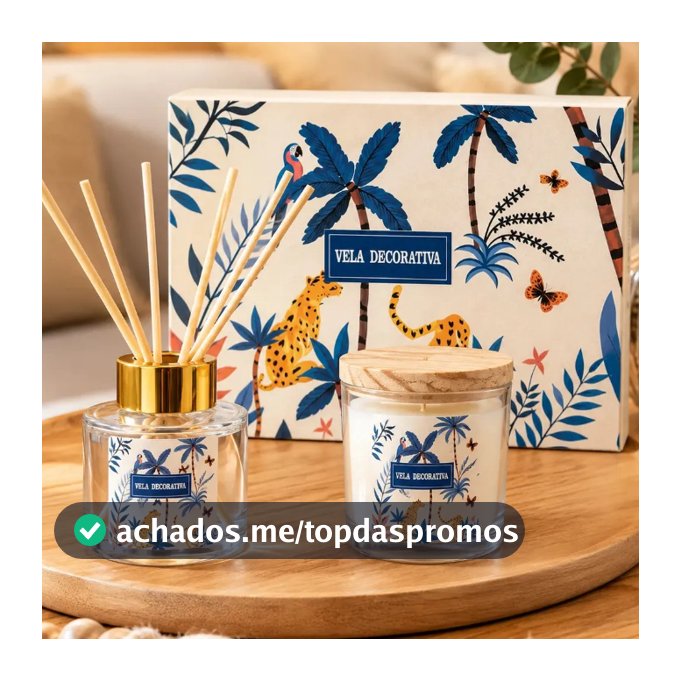 Kit Presente Vela Aromática e Frasco Difusor de Ambiente 50ml Aromatizador Perfumado Com Varetas Com Caixa Decorativa