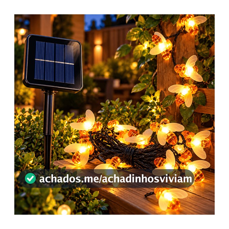 Pisca Pisca De Led Fio Fada Carregador Solar Cordão 9.5 Metros Decoração Natalina Premium