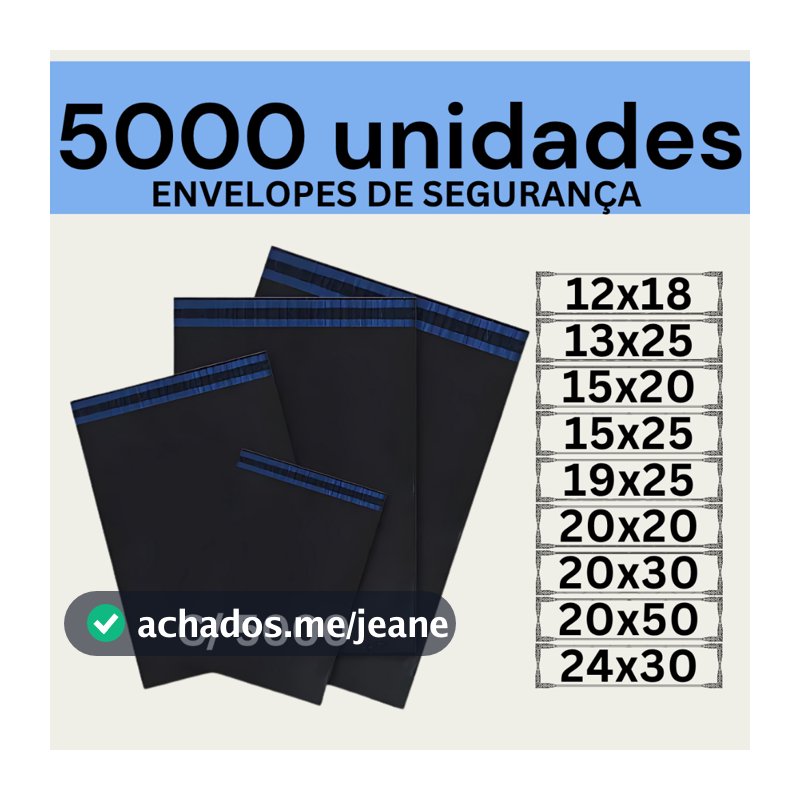 Kit 5000 Envelopes Segurança Embalagem De Envio Saco Inviolável Saquinho Correios Envelope Plástico para Envio