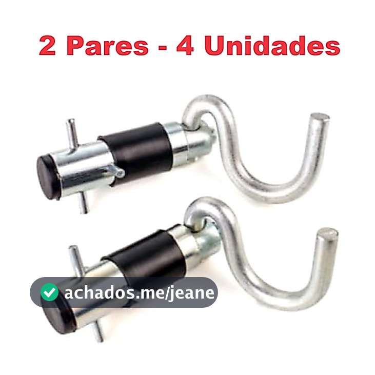 Kit 2 Pares Gancho Armador tipo Batom Retrátil Cromado para Rede de Descanso