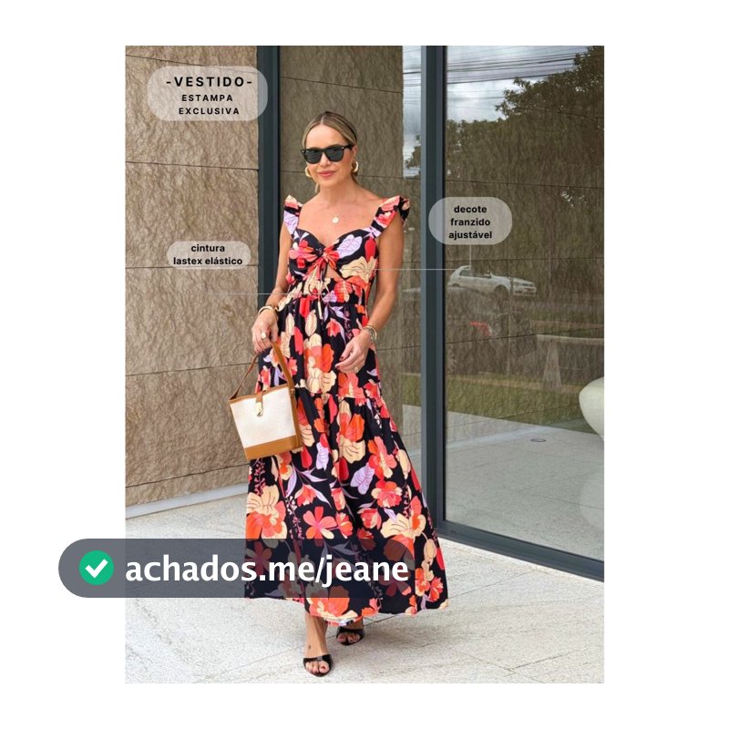 Vestido midi estampa exclusiva com lastex posterior, franzido recorte frontal e bolsos- elegância e conforto