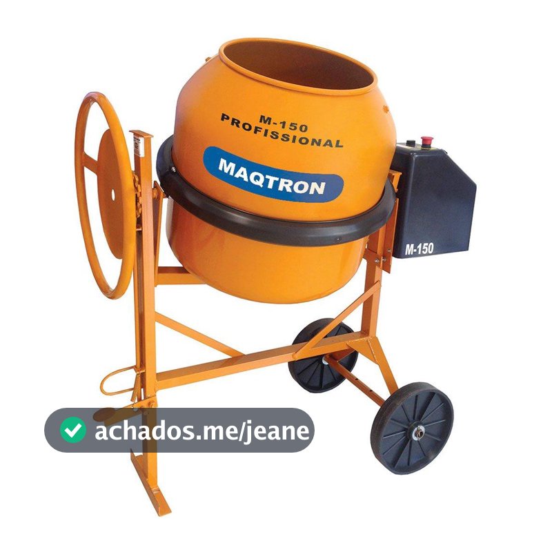 Betoneira 150L Motor 1/2CV 220V com Chave de Segurança 20 Ciclos/Hora - Maqtron