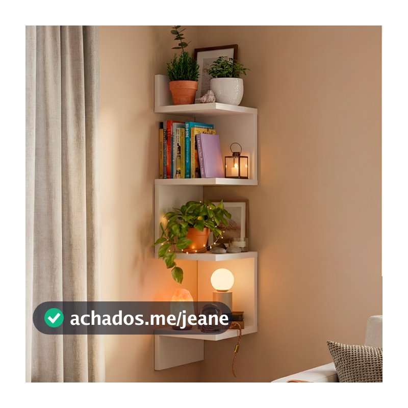 Prateleira De Canto Porta Livros Nicho Decorativo Organizador