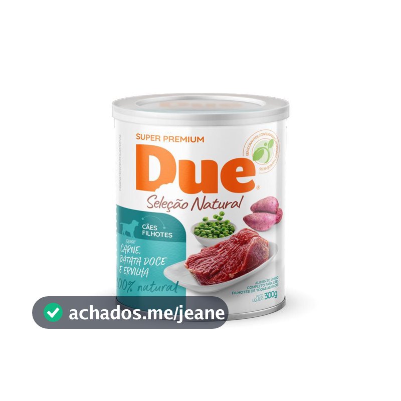 Ração Úmida Due Carne Batata Doce E Ervilha Cão Filhote 300G