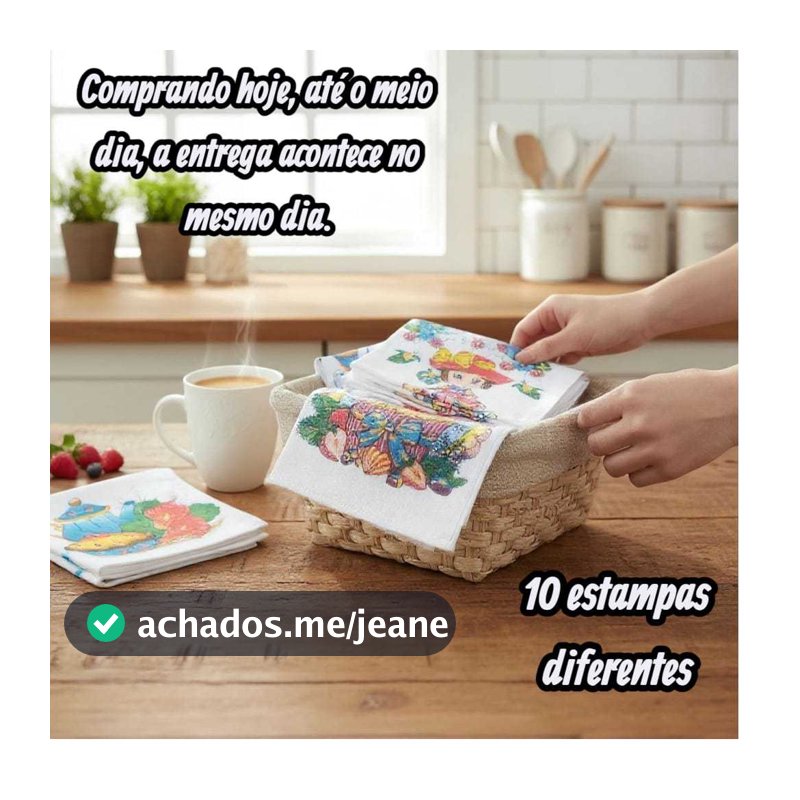 Pano de Prato Estampados  10 Unidades Promoção 60 x 35