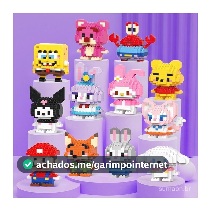 Conjunto de mini pe?as e personagens para montar, brinquedo educativo infantil.