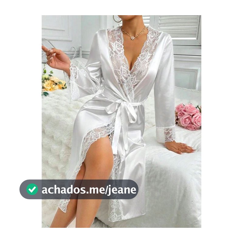 Robe de Cetim com Renda Luxuoso - Conforto, Elegância e Sensual para Você!