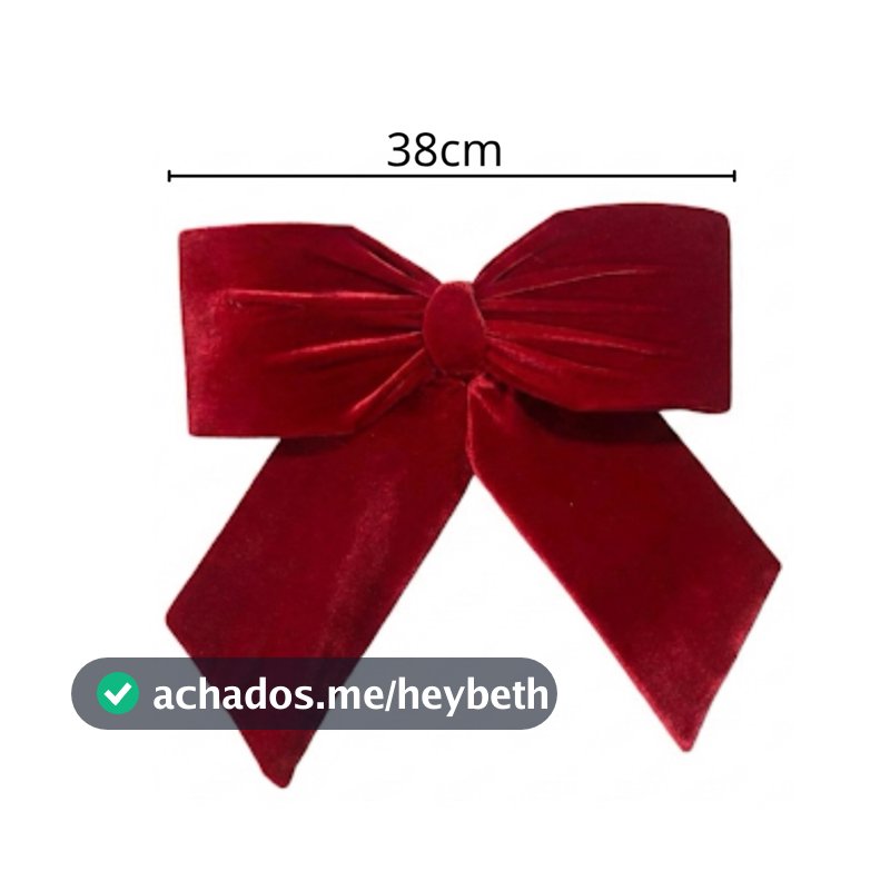 Laço de Veludo Decorativo Gigante (38cm ou 24cm) - Árvore de Natal, Presentes e Festas