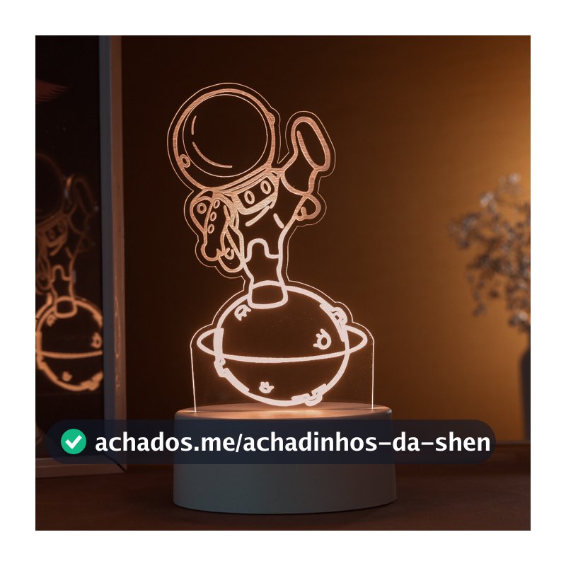 Luminária LED 3D de Mesa / Luz Noturna Presente Criativo / Decoração - Astronauta no planeta, Lua