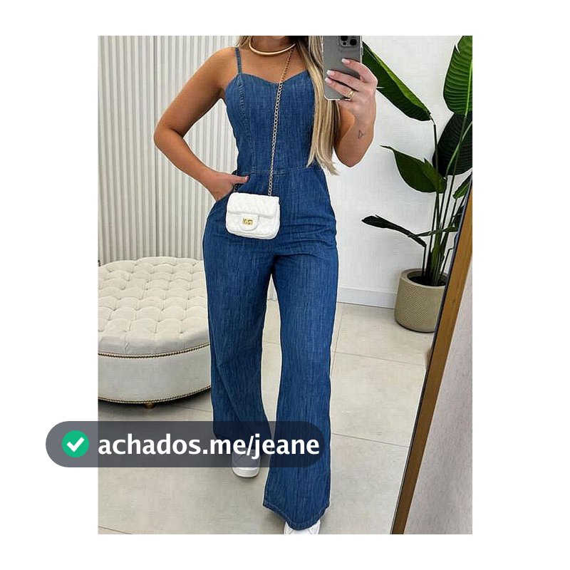 Macacao jeans Recata e Perna Larga de verao  envio imediato