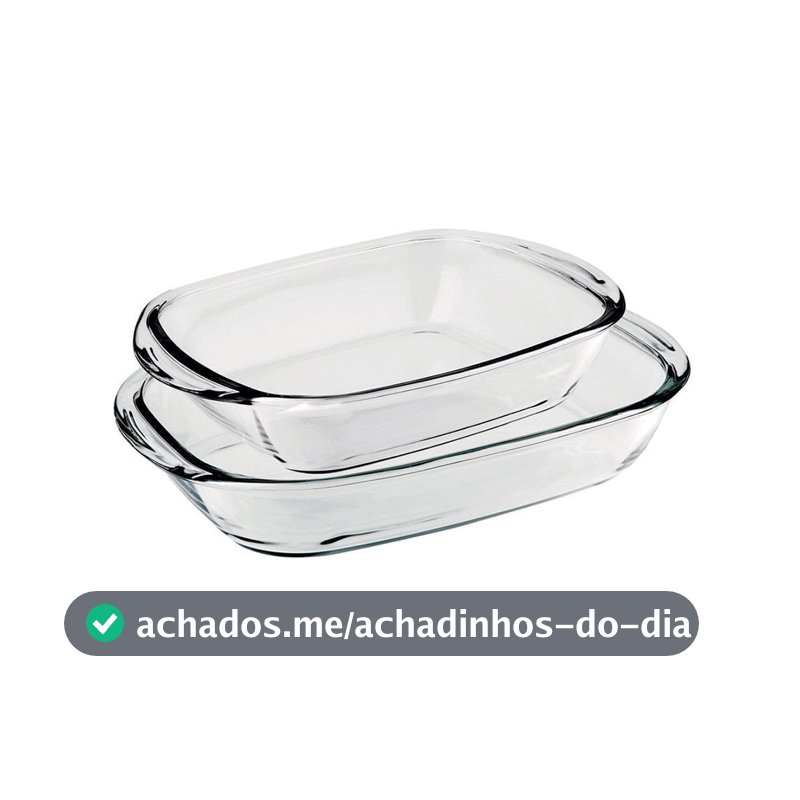 Conjunto de Assadeiras Retangular Nadir Sempre em Vidro 2 Peças