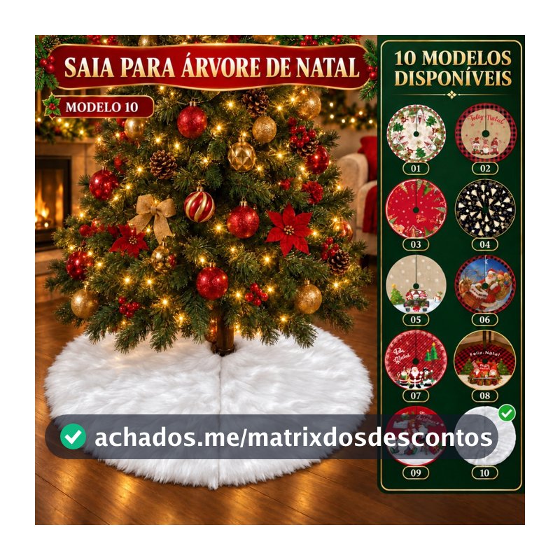 Saia Tapete Base Árvore De Natal Decoração Papai Noel Enfeite Natalino Luxo LuvinCo