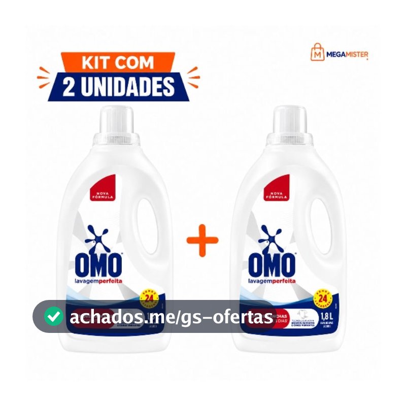LAVA ROUPAS OMO LÍQUIDO LAVAGEM PERFEITA 1.8L