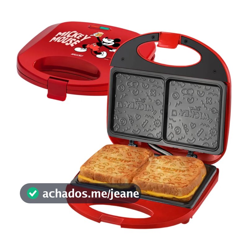 Sanduicheira Grill Disney Mallory Mickey Mouse Funny Plates 750W - 127V