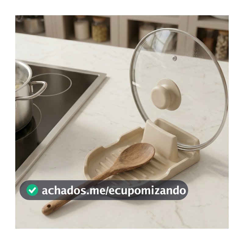 Organizador Utensílios Cozinha Suporte Tampa Colher Bancada