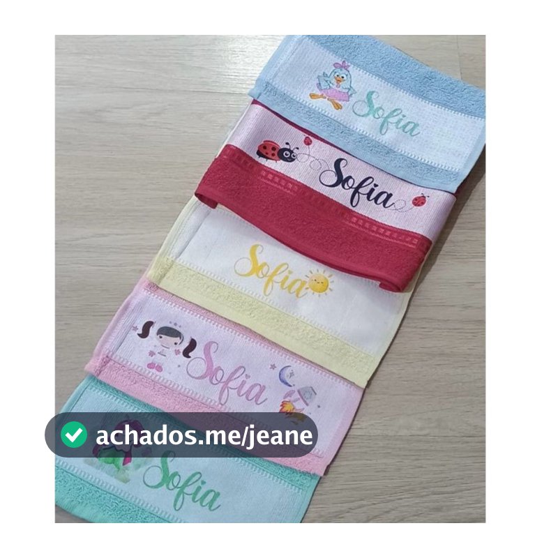 kit 5 toalhas de boca  lavabinho infantil personalizada