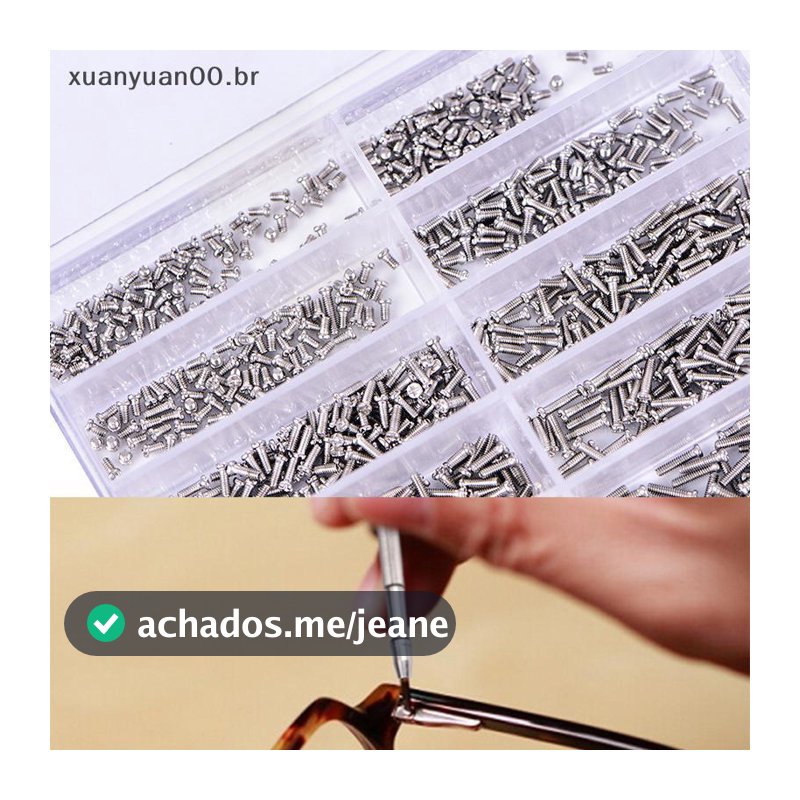 XUANY 1000 Pçs/set Parafusos Sortidos Para Relógio Óculos Relojoeiro Ferramenta De Peça De Reparo