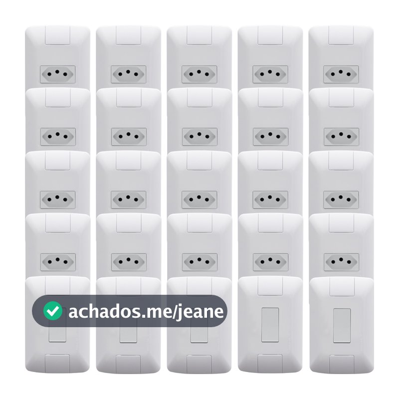 Kit 20 Tomada 10 A + 05 Interruptor Simples Tramontina Aria