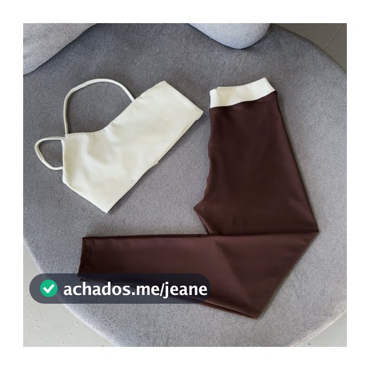 conjunto de CALÇA bicolor cross top nula manga zero transparência bojo removível CD