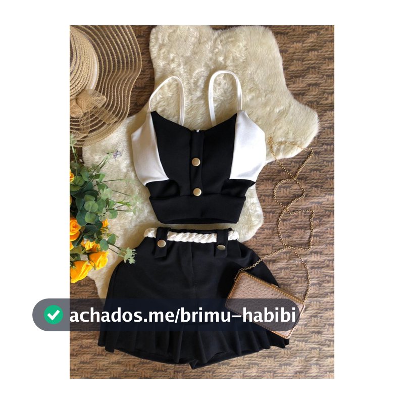 Conjunto Feminino Verão Short e Saia Top com Bojo c43