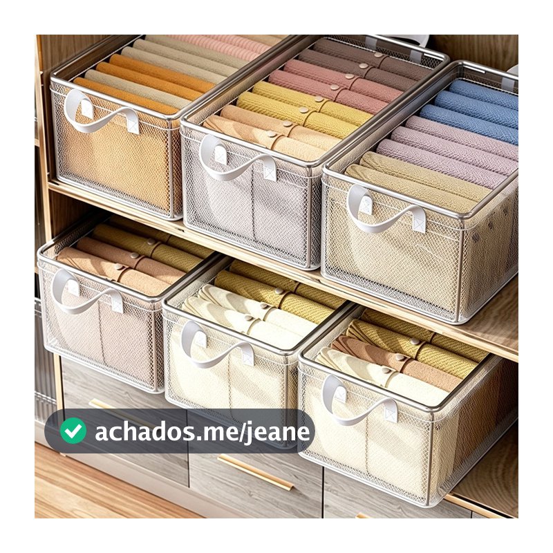 Kit 3 Caixa Organizadora Dobrável Roupas E Gavetas Organizadas Multiuso Feita Em PVC Resistente Ecológico