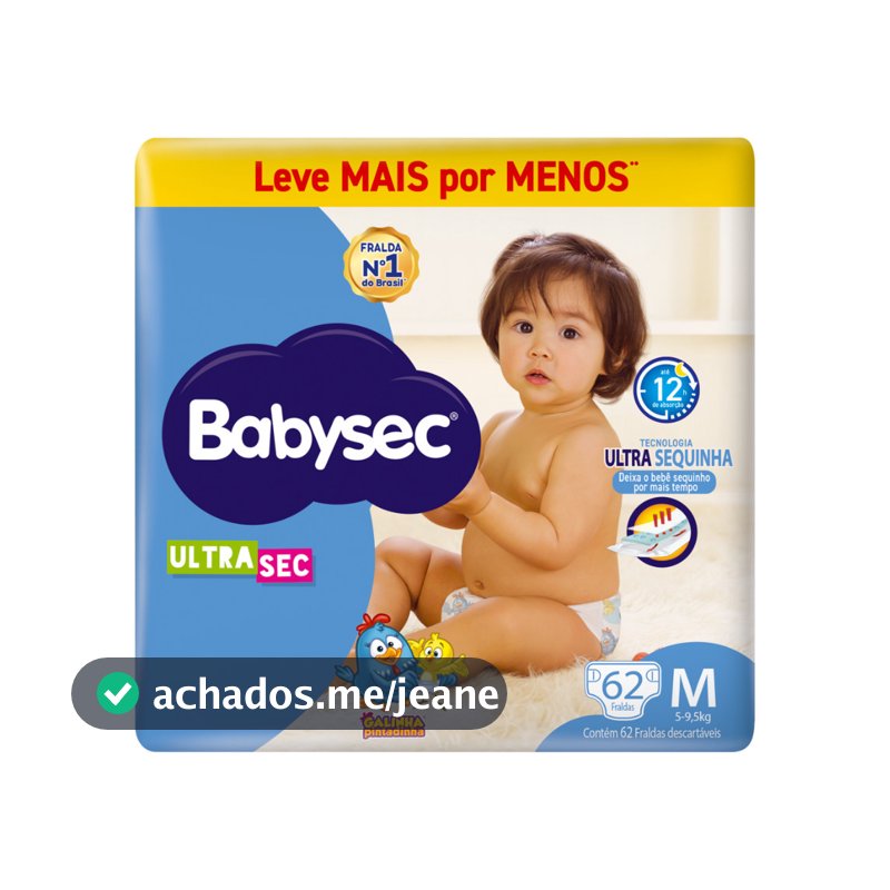 Fralda BabySec Ultrasec Hiper M 62un – Galinha Pintadinha Leve Mais Pague Menos