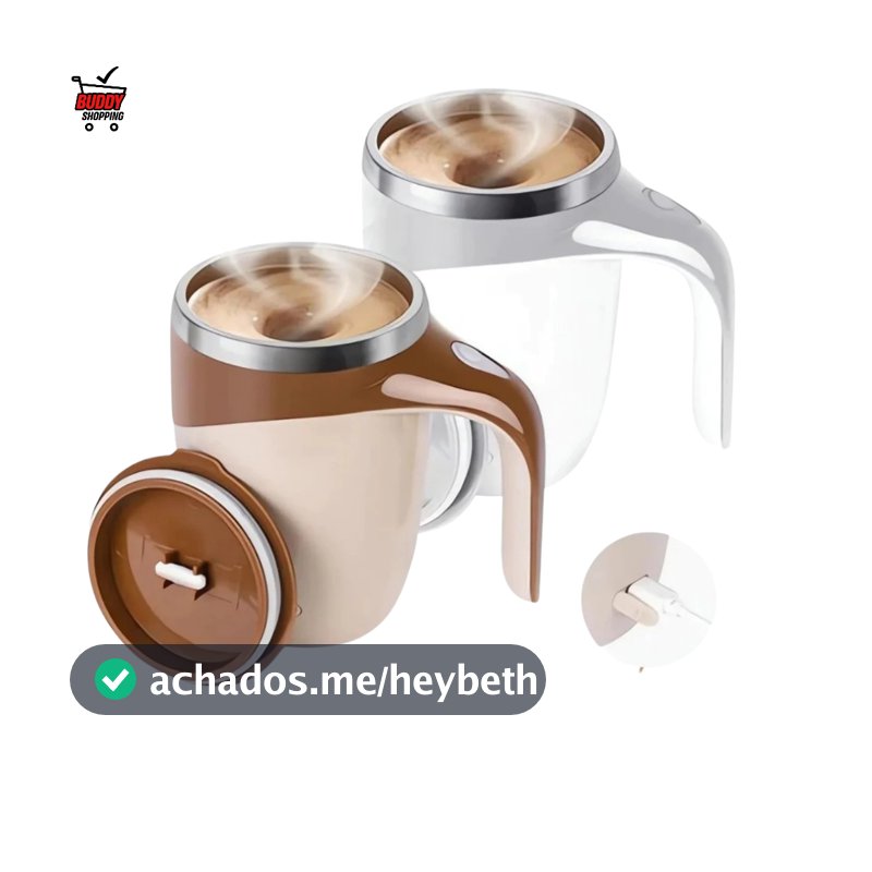 Caneca Misturadora Automática Elétrica USB Bateria Recarregável Mixer Café 380ml