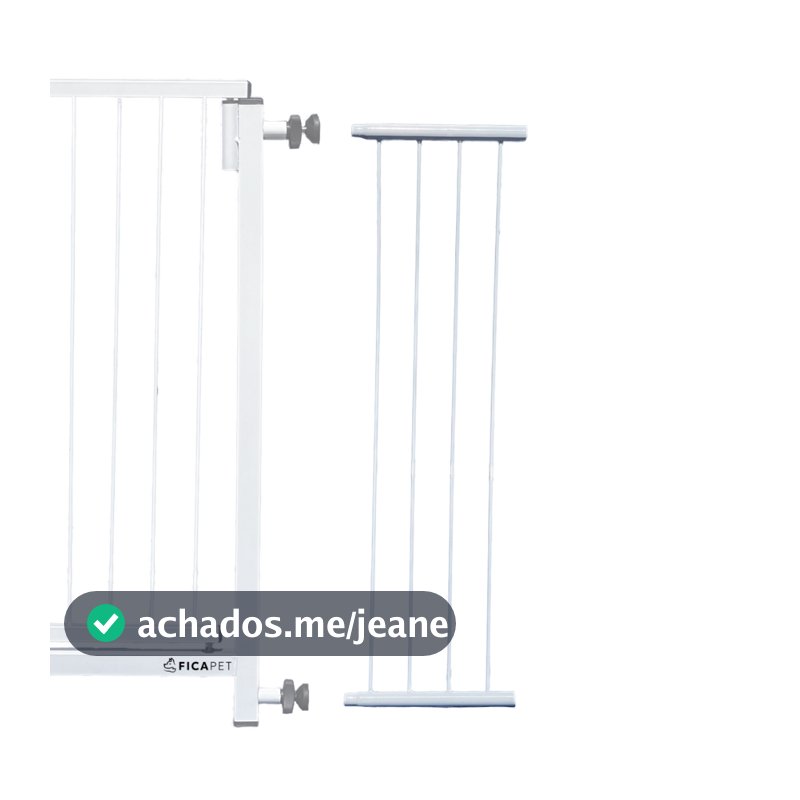 Extensor Prolongador Portão Segurança pet Aria FICAPET Bebê Criança proteção reforçado 74cm altura 20cm comp.