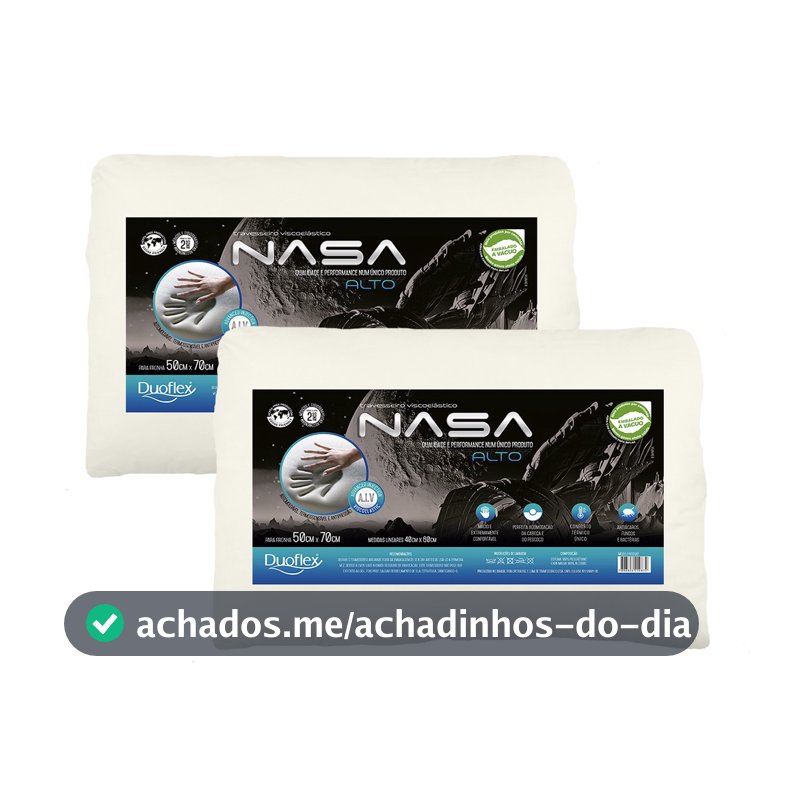 Kit 2 Travesseiros NASA-X Alto Viscoelástico - Duoflex