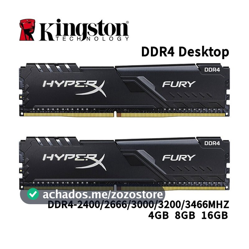 Kingston HyperX FURY DDR4 4gb 8gb 16gb DDR4 2133Mhz desktop 2400 2666 3200mhz PC4 RAM Memória UDIMM