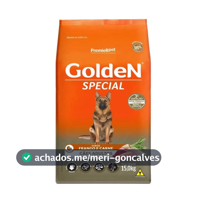 Ração pra Cães Adultos Special sabor Frango e Carne 15kg Golden