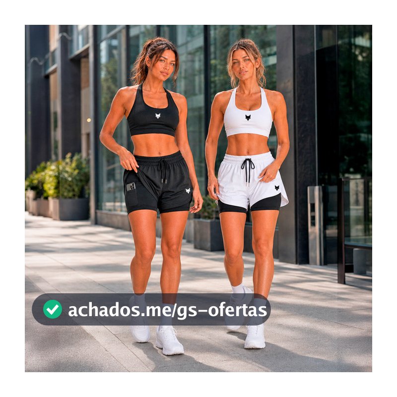 Kit Roupa Academia Feminina Top Esportivo E Short 2 Em 1 Tênis Corrida Fitness