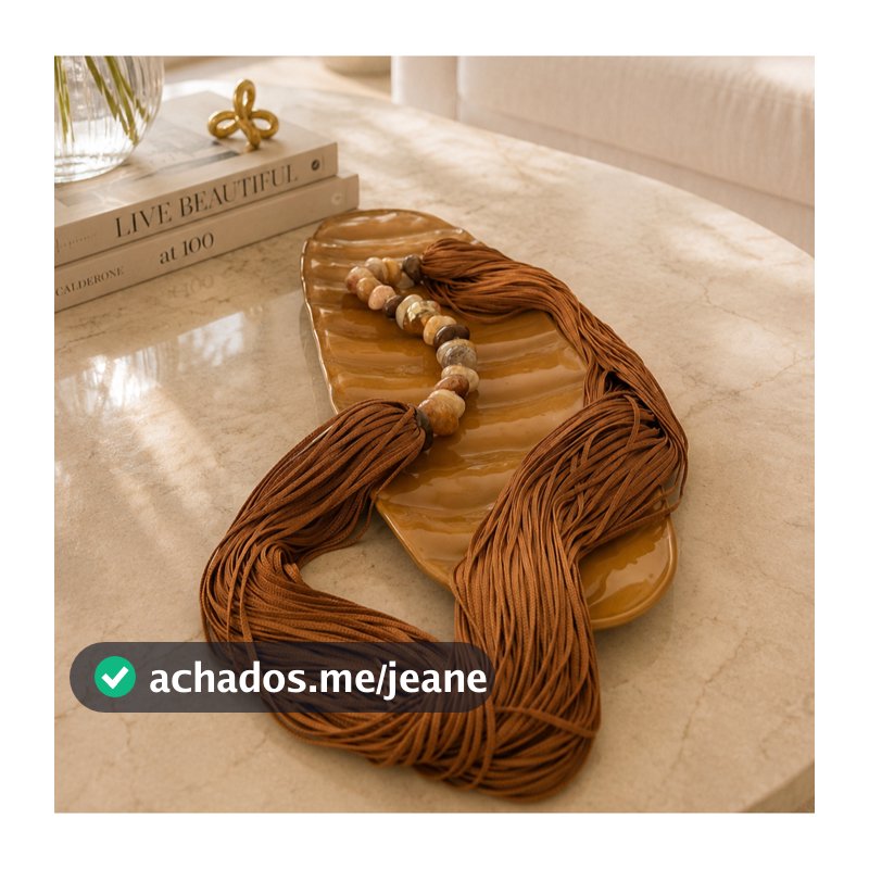 Adorno Luxo Colar de Mesa  Decorativo Moderno Pedras Decoração Elegante Sala  Casa Objetos Enfeites