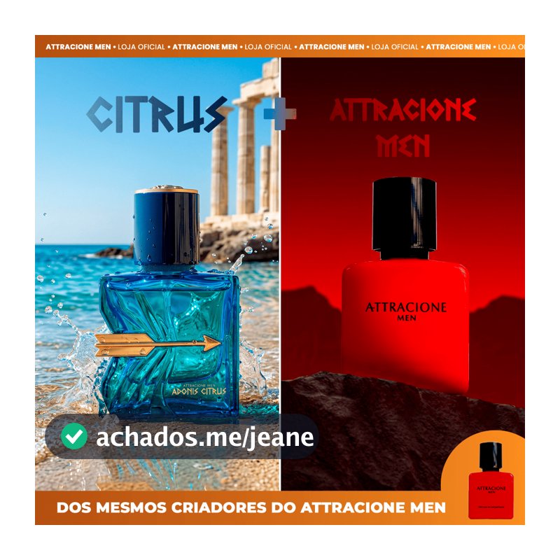 Perfume Attracione Men Kit Adonis Citrus e Attracione Men - LANÇAMENTO
