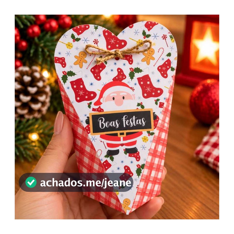 Caixinha Natal embalagem pipoca biscoito bala lembrancinha natal