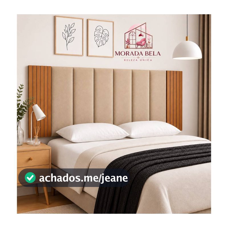 Kit Cabeceira Modular Adesiva + Painel Ripado MDF Para Cama Box | Casal | King | Queen - Envio Imediato
