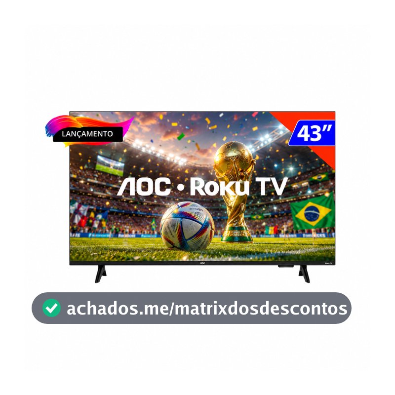 Tv Smart 43 Polegadas Aoc Roku Hd Wi-fi 43s5155/78g