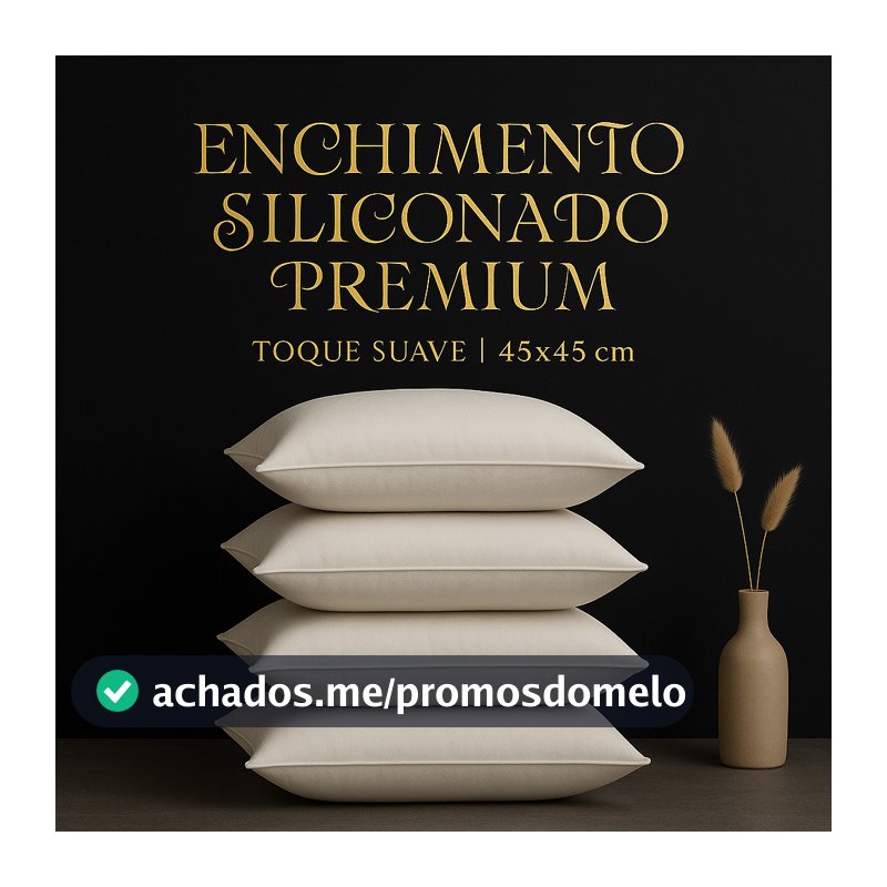 Almofada Refil de 45x45 Enchimento Silicone Macio Aumofada Fofinha Antialérgica Lavável fabrica