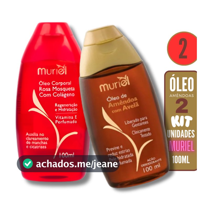 Kit 2 óleo Corporal de Amêndoas 100ML MURIEL ( Escolha o Seu par SORTIDO ou IGUAL)